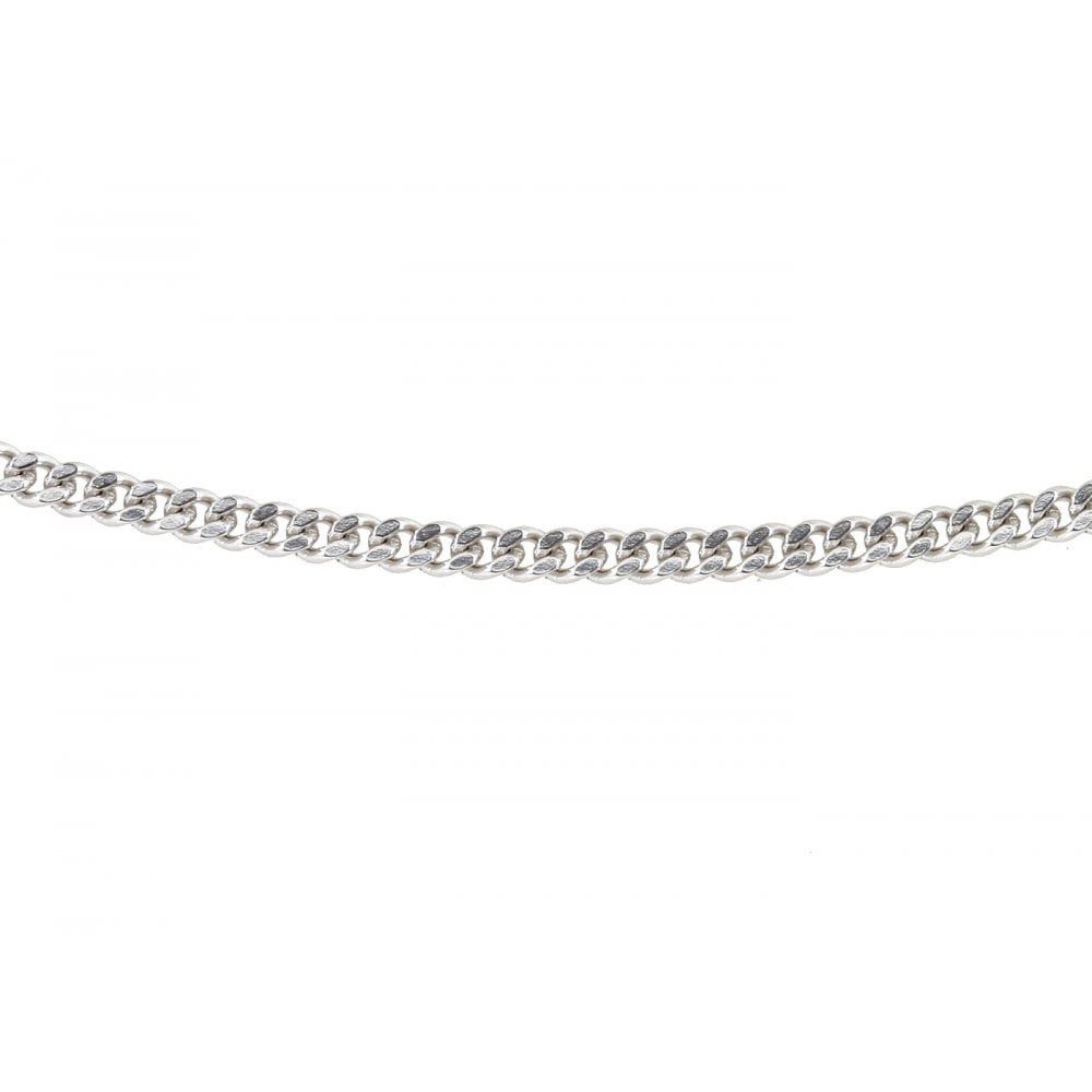SPARKLD 9ct White Gold Curb Chain Necklace 46cm Length, 1.5mm Width