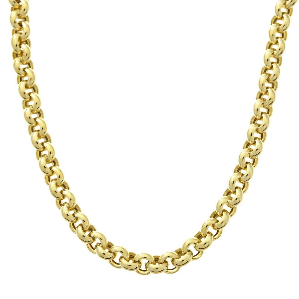 SPARKLD 9ct Yellow Gold Belcher Hollow Bracelet, 5mm Width