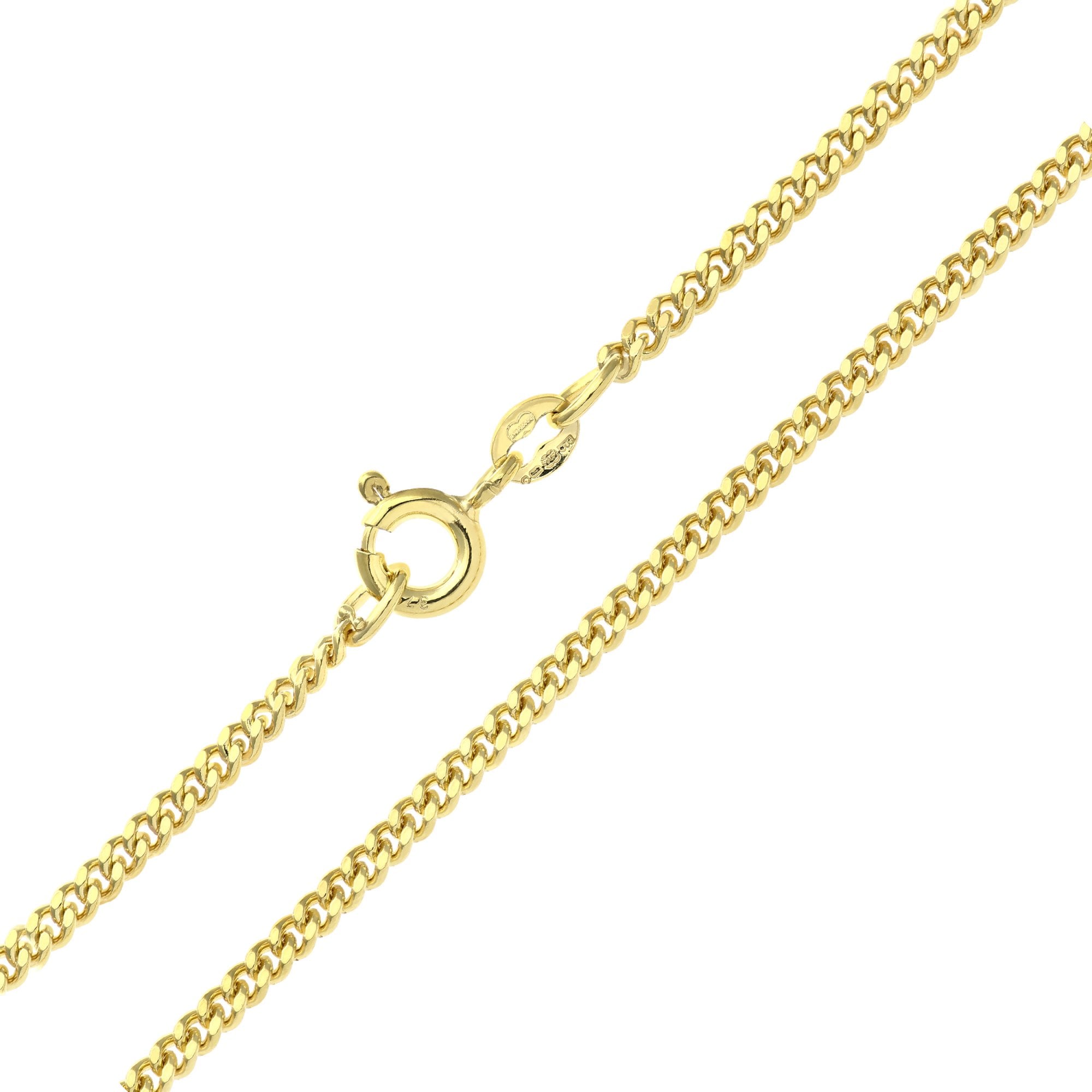 SPARKLD 9ct Yellow Gold Curb Chain Necklace, 2mm Width