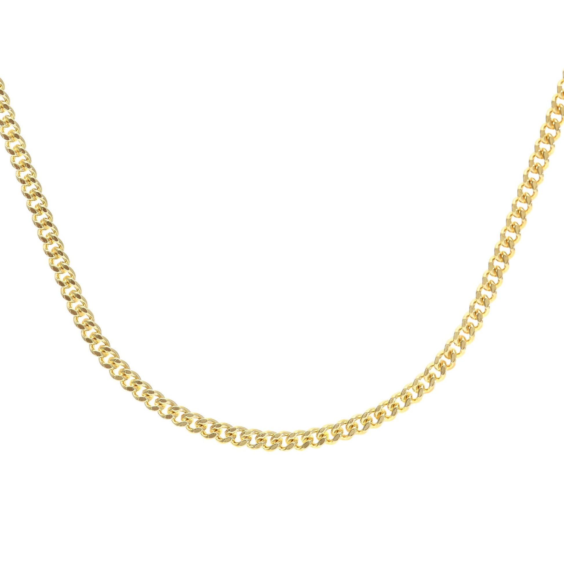 SPARKLD 9ct Yellow Gold Curb Chain Necklace, 2mm Width
