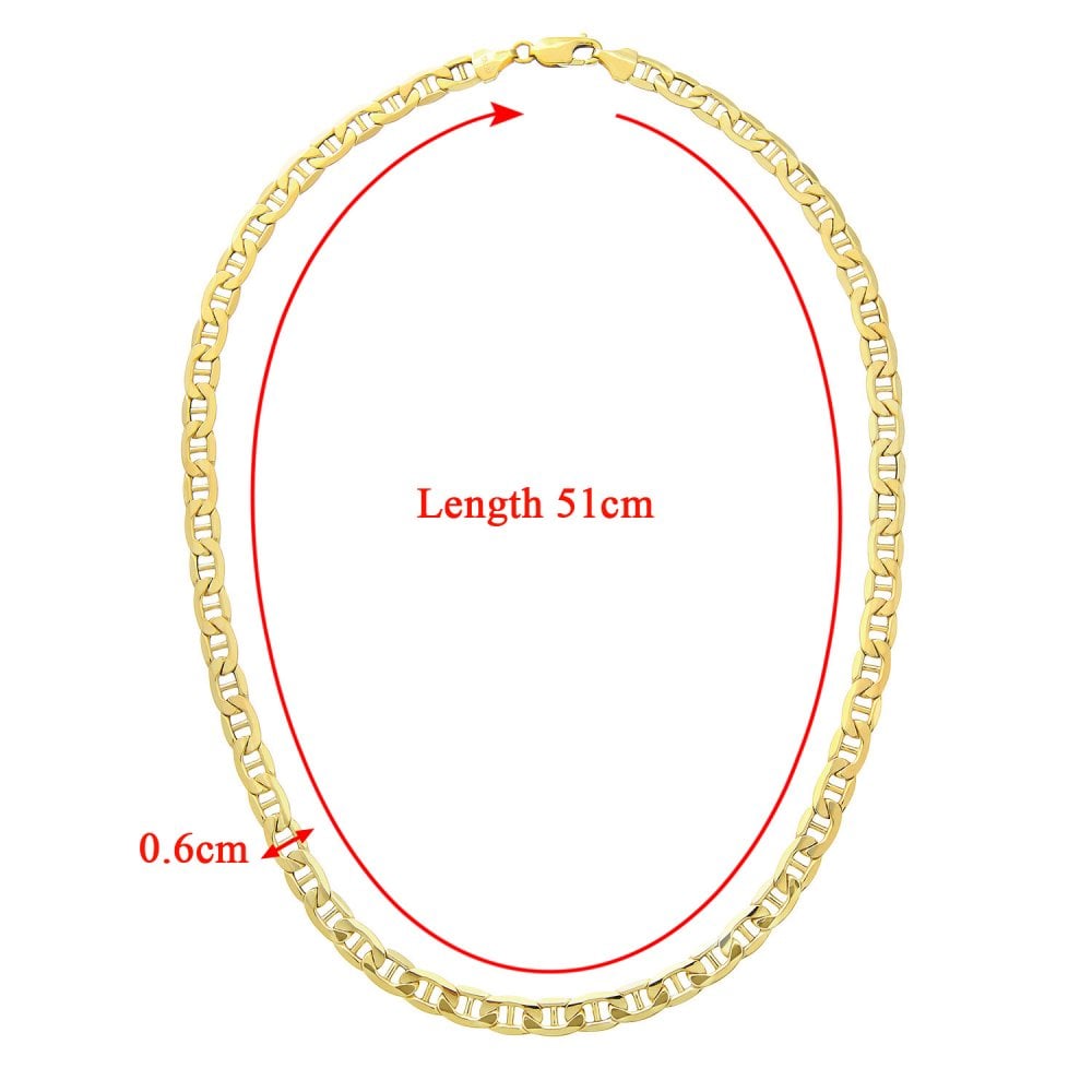 SPARKLD 9ct Yellow Gold 20 Inch Anchor Chain, 6.2mm Width