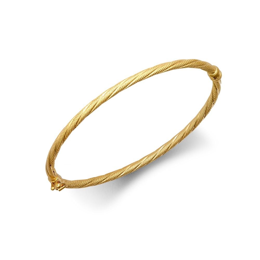 9ct Yellow Gold 3mm Mesh Twist Bangle