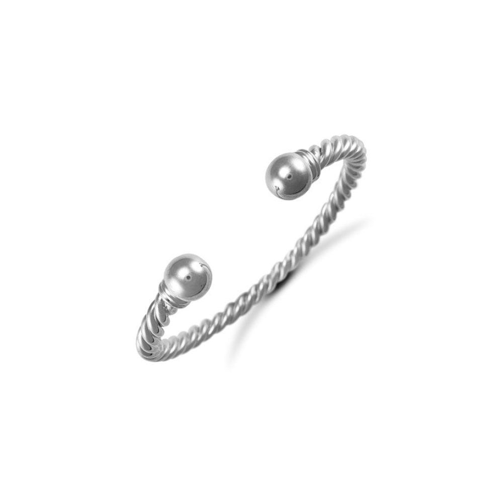 925 Silver Twisted Torque Bangle Ladies