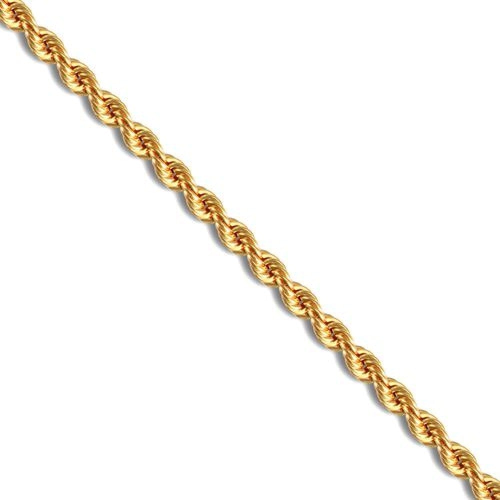 Ladies 9ct Yellow Gold Diamond Cut Rope 4.3mm Gauge Chain