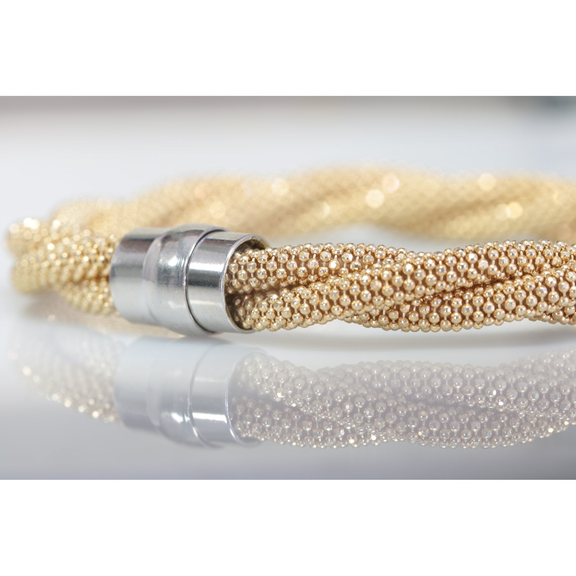 Silver Twist Bracelet With Magnetic Clasp