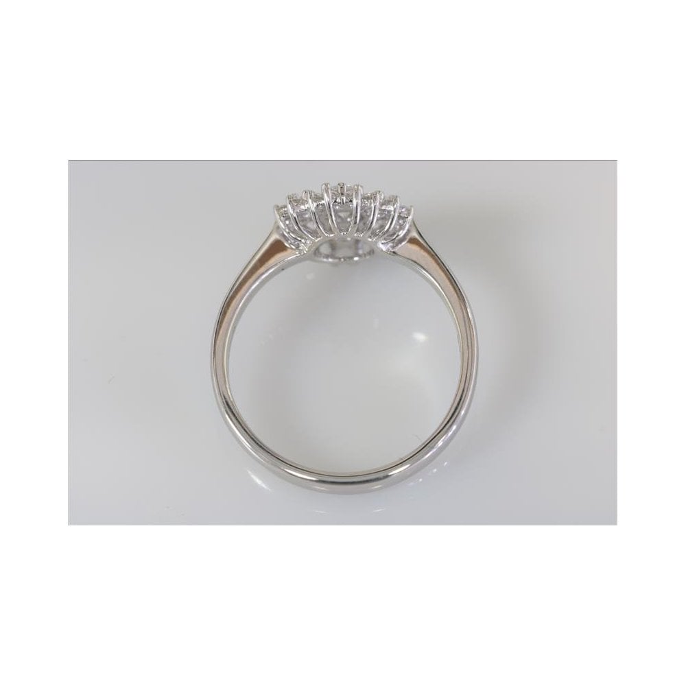 9ct White Gold Artisan Diamond Cluster Ring 0.56ct