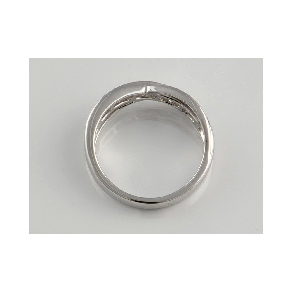 9ct White Gold Artisan Diamond Crossover Eternity Ring 0.47ct