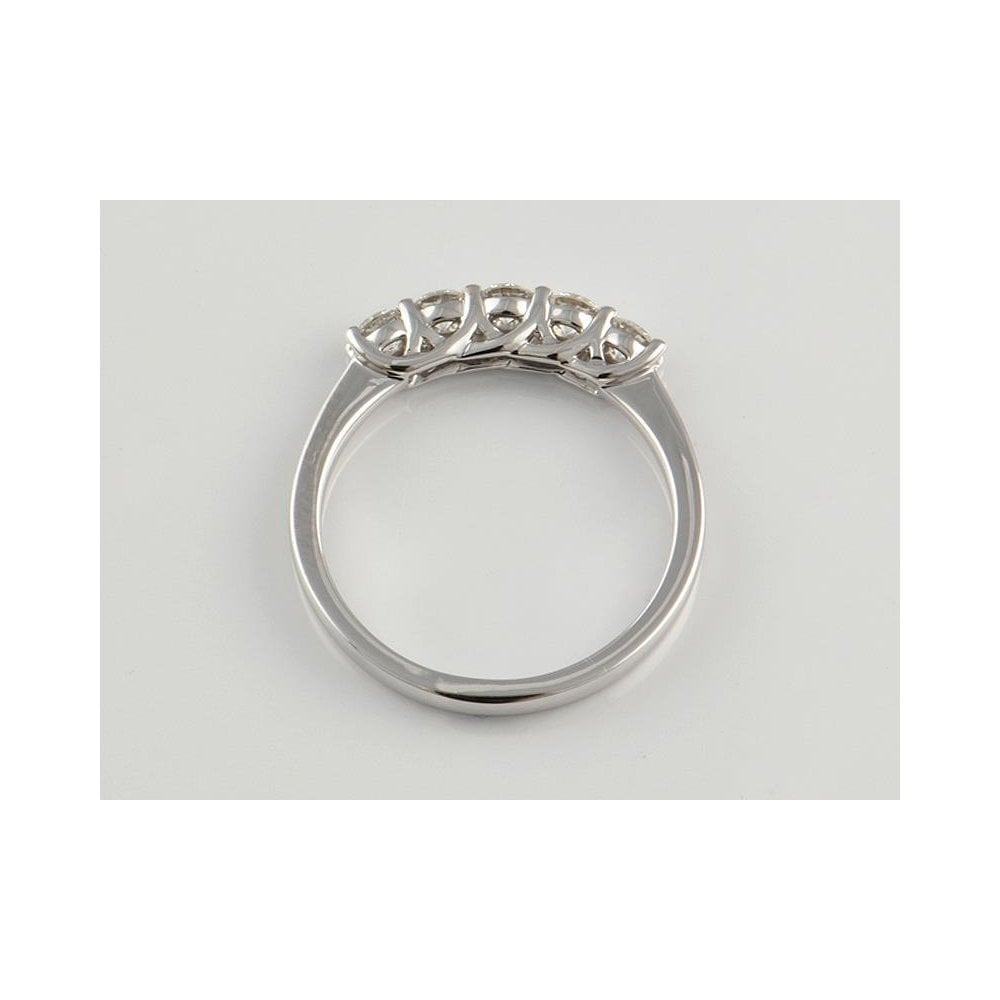 9ct White Gold Artisan Diamond Five Stone Ring 0.50ct