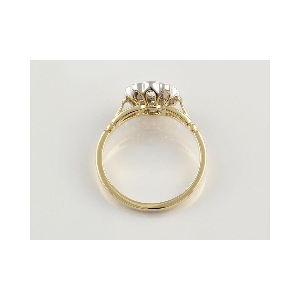 9ct Yellow And White Gold Artisan Diamond Cluster Ring 0.50ct