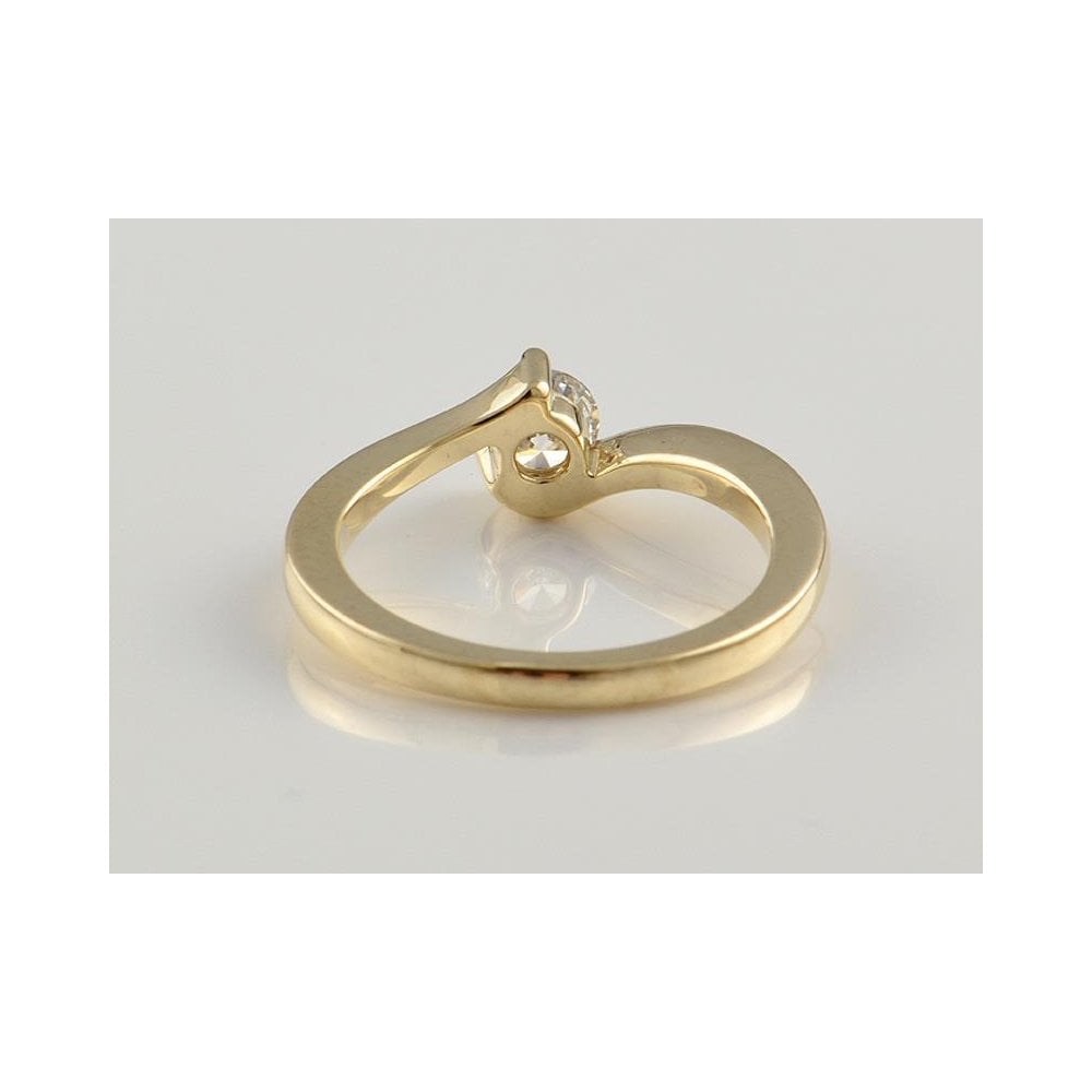 9ct Yellow Gold Artisan Diamond Solitaire Ring 0.41ct