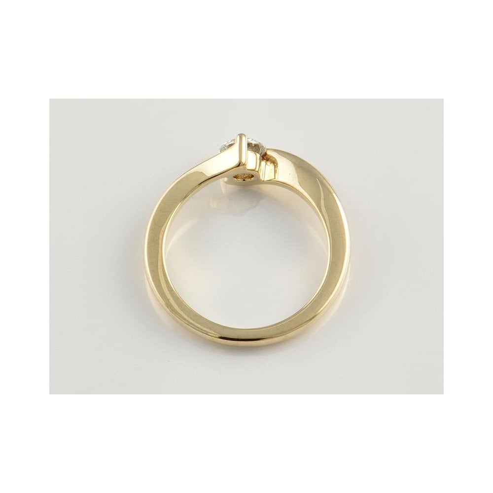 9ct Yellow Gold Artisan Diamond Solitaire Ring 0.41ct