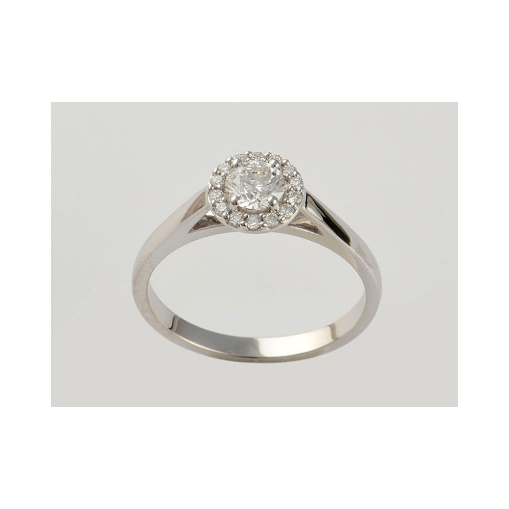 9ct White Gold Artisan Diamond Flower Cluster Ring 0.51ct