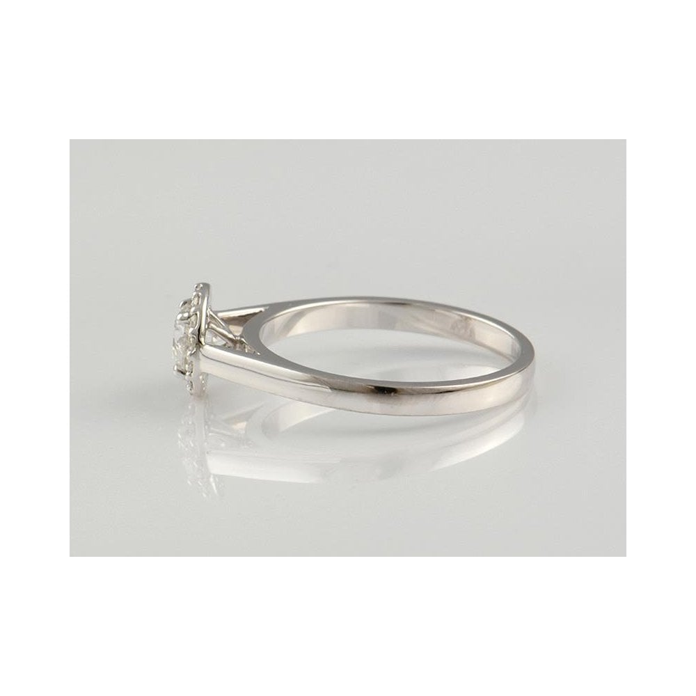 9ct White Gold Artisan Diamond Flower Cluster Ring 0.51ct