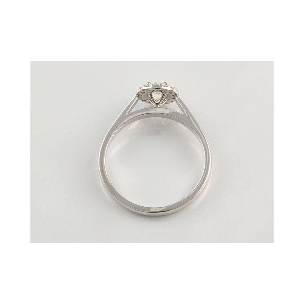 9ct White Gold Artisan Diamond Flower Cluster Ring 0.51ct