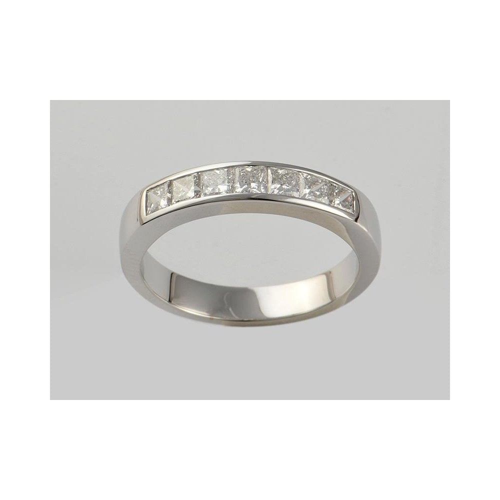 9ct White Gold Artisan Diamond Half Eternity Ring 0.50ct