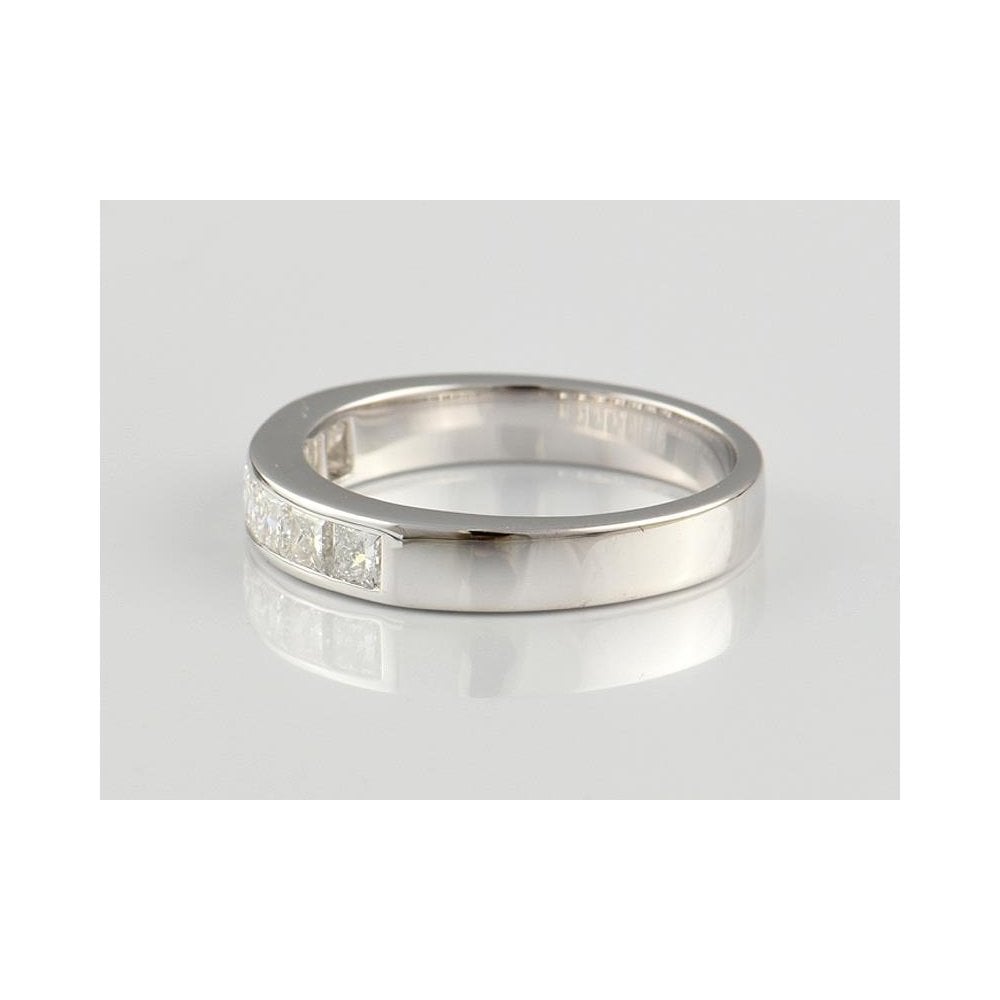 9ct White Gold Artisan Diamond Half Eternity Ring 0.50ct