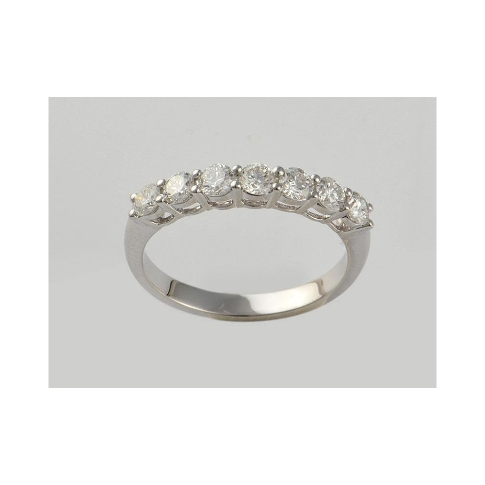 9ct White Gold Artisan Diamond Seven Stone Ring 0.71ct