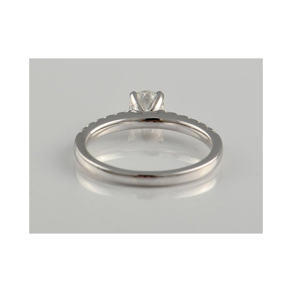 9ct White Gold Artisan Diamond Solitaire Ring With Diamond Set Shoulders 0.75ct