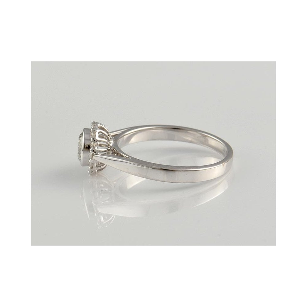 9ct White Gold Artisan Diamond Cluster Ring 0.65ct