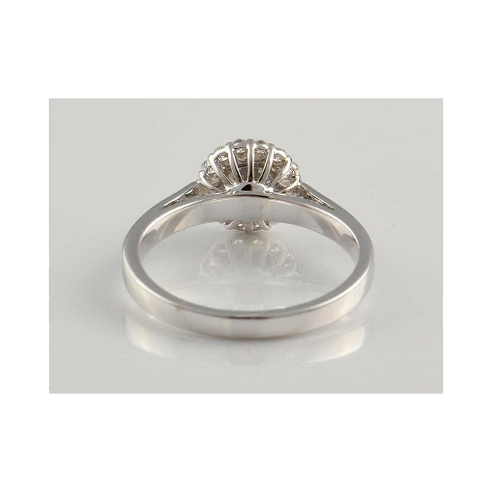 9ct White Gold Artisan Diamond Cluster Ring 0.65ct