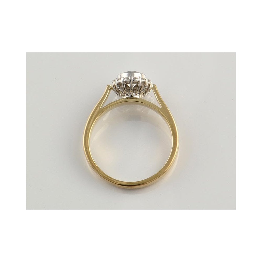 9ct Yellow And White Gold Artisan Diamond Cluster Ring 0.72ct