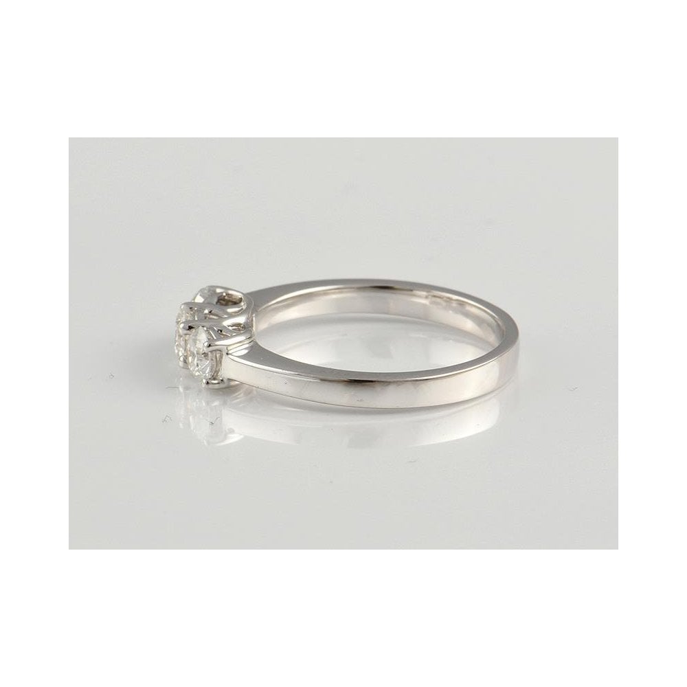 9ct White Gold Artisan Diamond Three Stone Ring 0.75ct