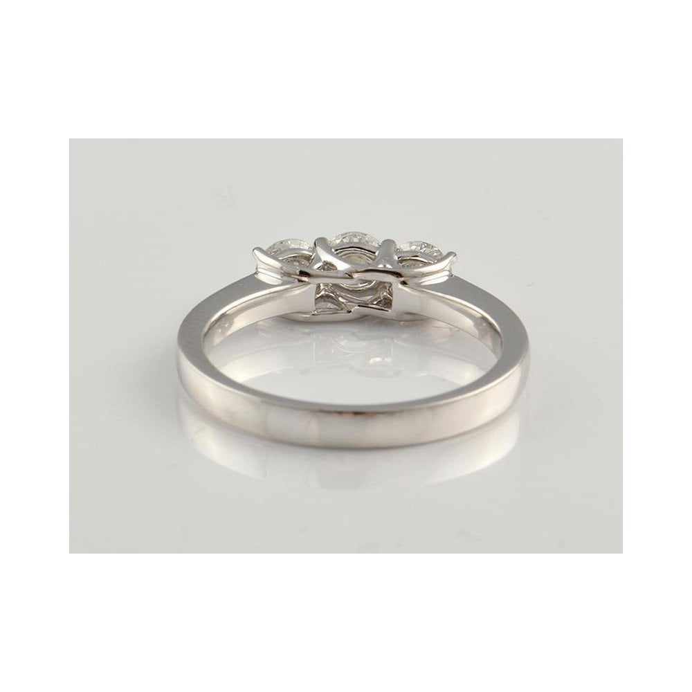 9ct White Gold Artisan Diamond Three Stone Ring 0.75ct