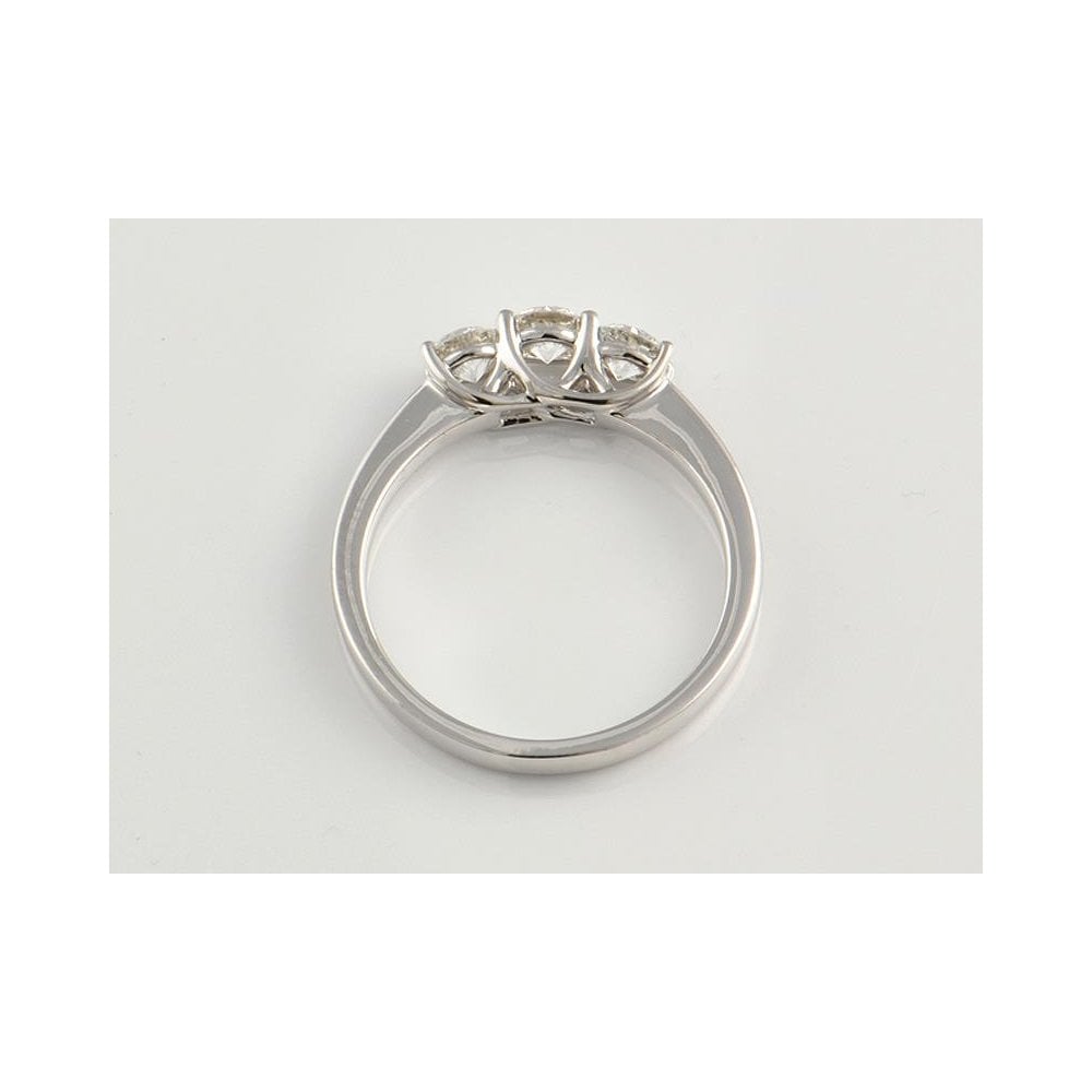 9ct White Gold Artisan Diamond Three Stone Ring 0.75ct