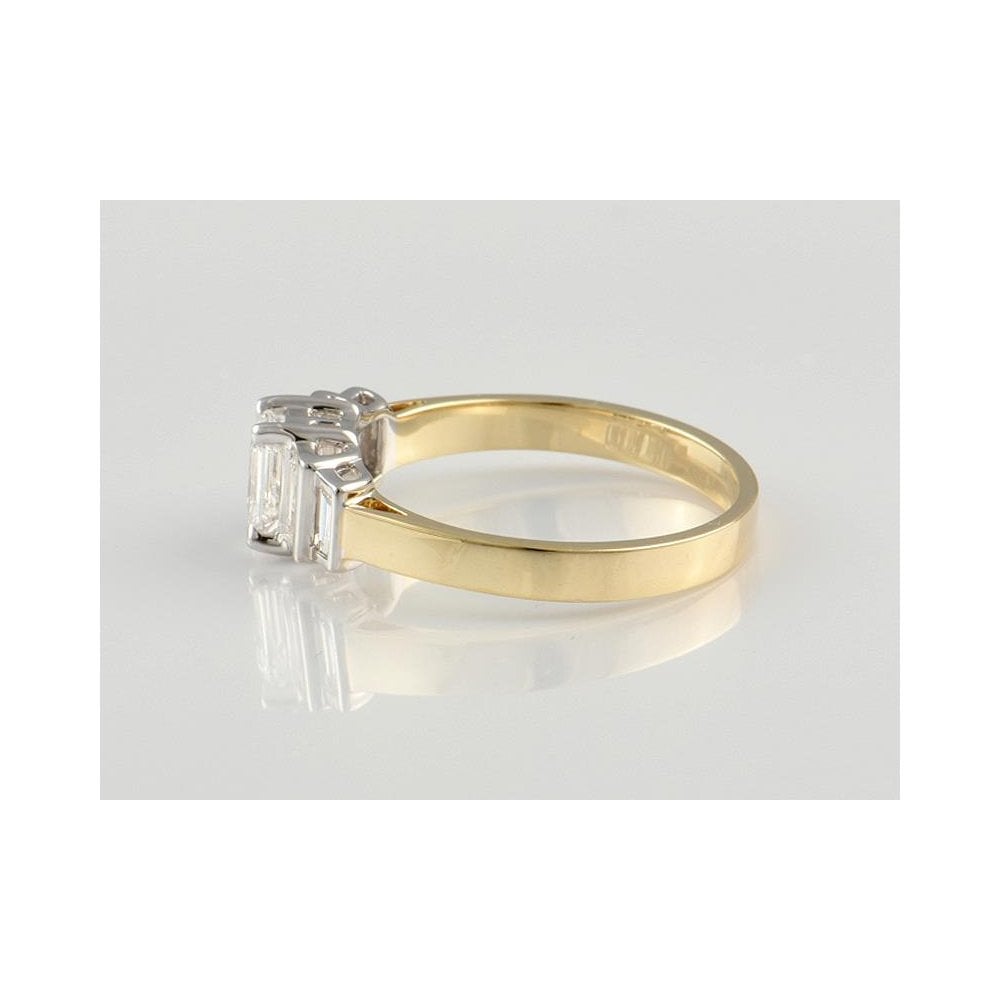 9ct Yellow And White Gold Artisan Diamond Five Stone Ring 0.91ct