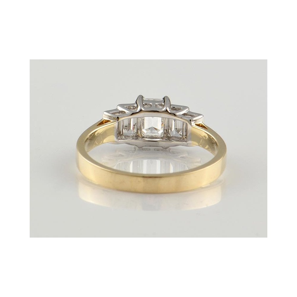 9ct Yellow And White Gold Artisan Diamond Five Stone Ring 0.91ct