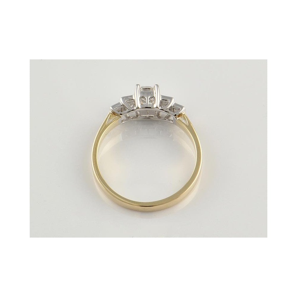 9ct Yellow And White Gold Artisan Diamond Five Stone Ring 0.91ct