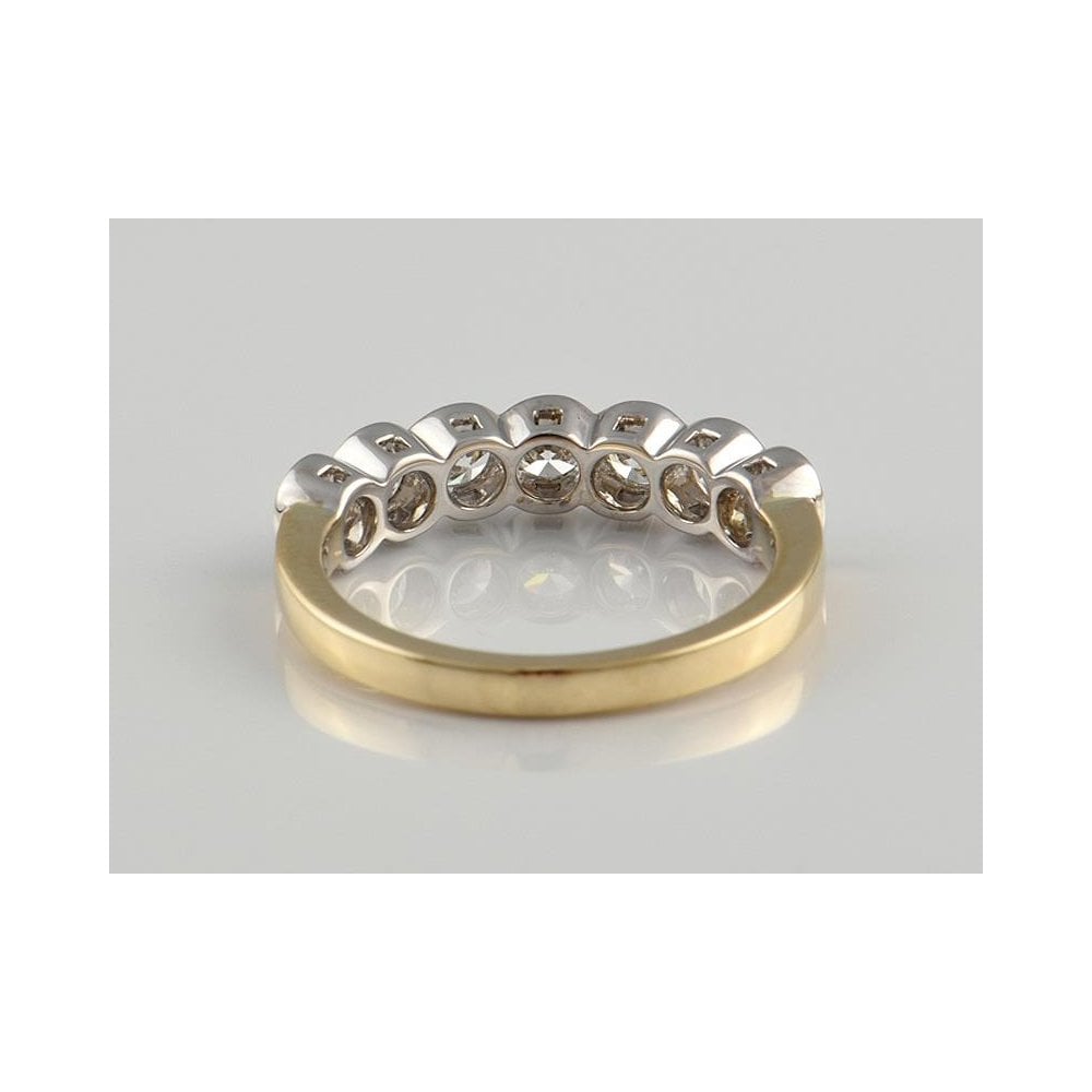 9ct Yellow And White Gold Artisan Diamond Seven Stone Ring 1.01ct