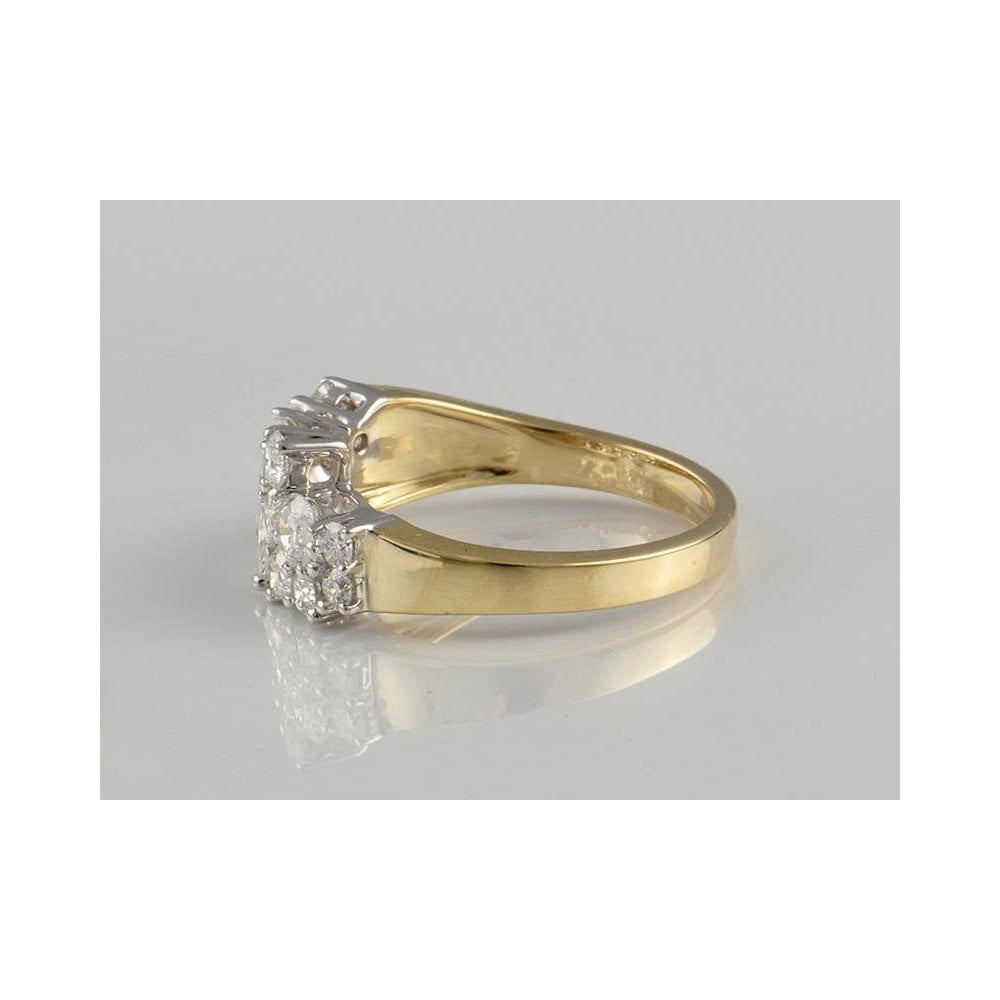 9ct Yellow And White Gold Artisan Diamond Dress Ring 1.23ct