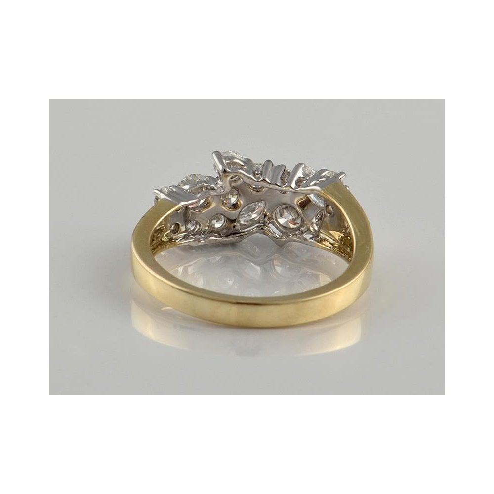 9ct Yellow And White Gold Artisan Diamond Dress Ring 1.23ct