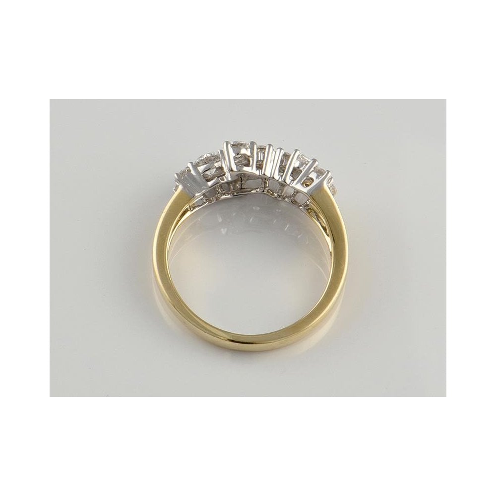 9ct Yellow And White Gold Artisan Diamond Dress Ring 1.23ct