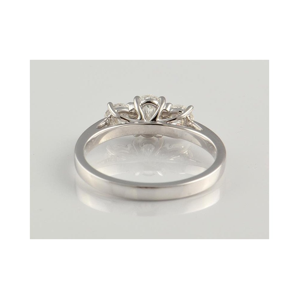 9ct White Gold Artisan Diamond Three Stone Ring 1.00ct