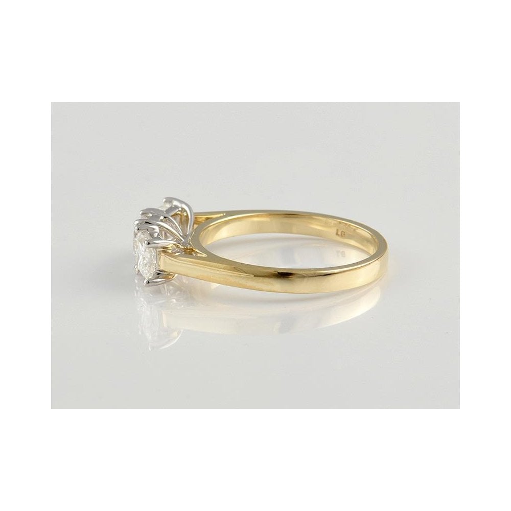 9ct Yellow And White Gold Artisan Diamond Three Stone Ring 1.32ct