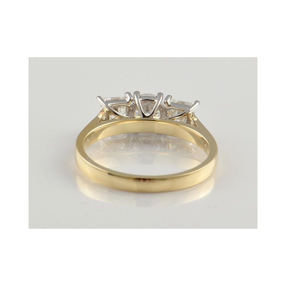 9ct Yellow And White Gold Artisan Diamond Three Stone Ring 1.32ct