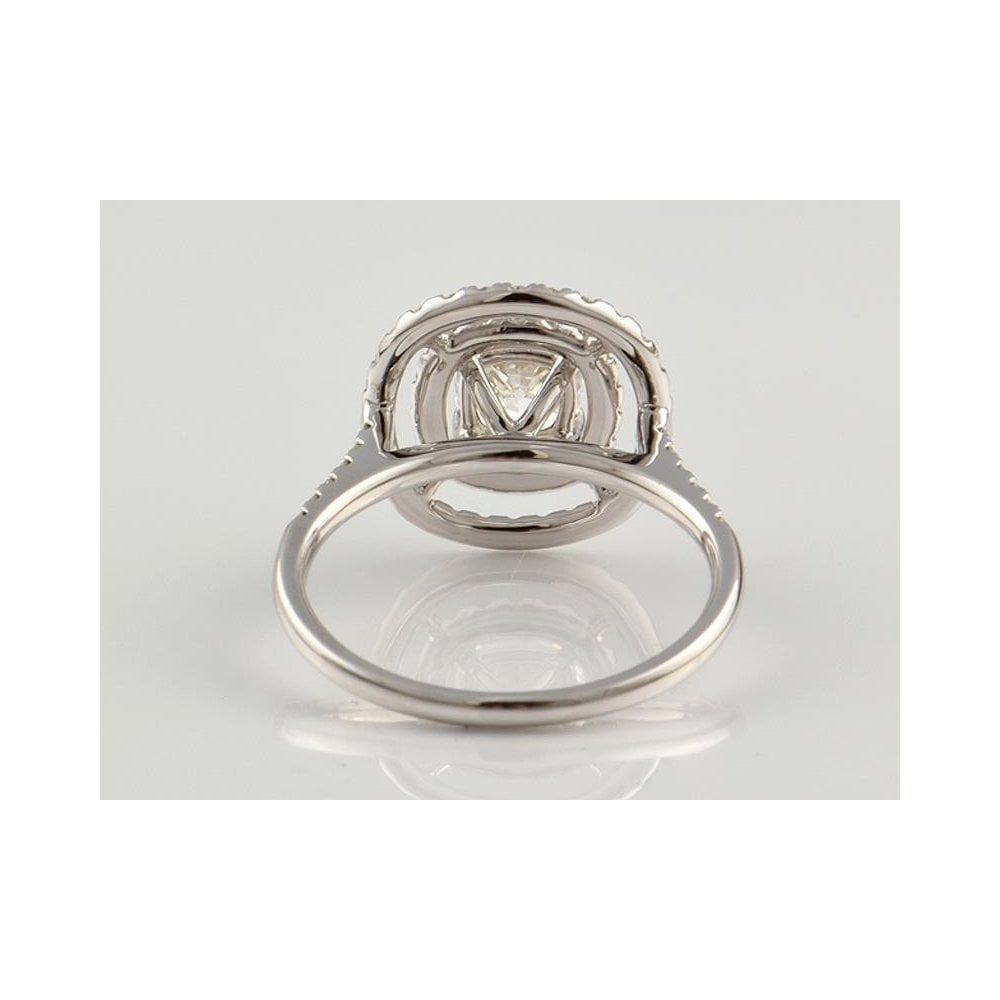 9ct White Gold Artisan Diamond Halo Style Cluster Ring With Diamond Set Shoulders 1.46ct