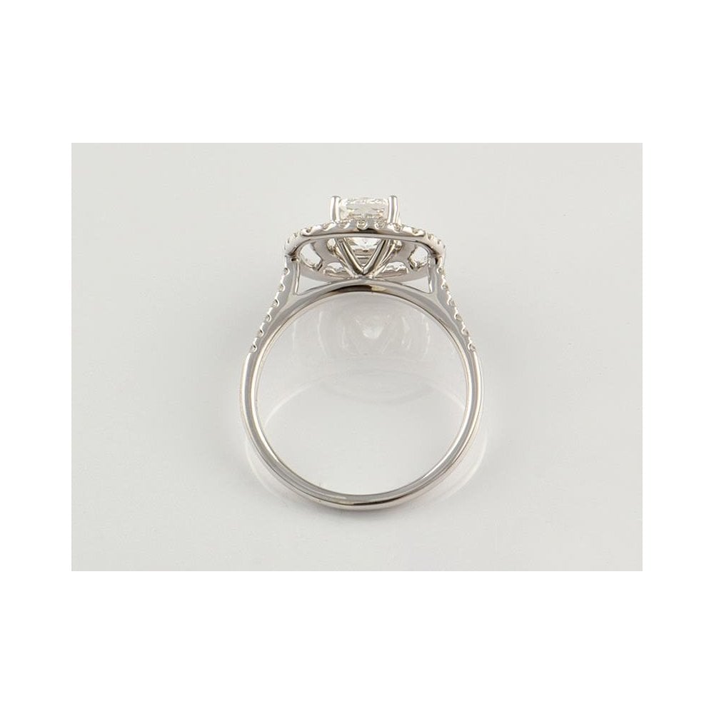 9ct White Gold Artisan Diamond Halo Style Cluster Ring With Diamond Set Shoulders 1.46ct