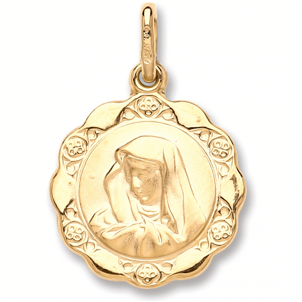 9ct Yellow Gold Hollow Madonna Pendant