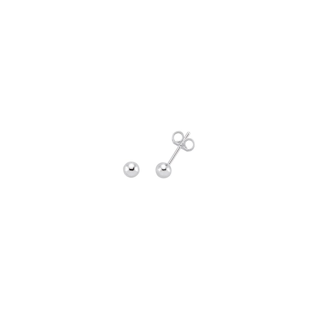Plain 925 Sterling Silver 4mm Studs (Pack of 3)