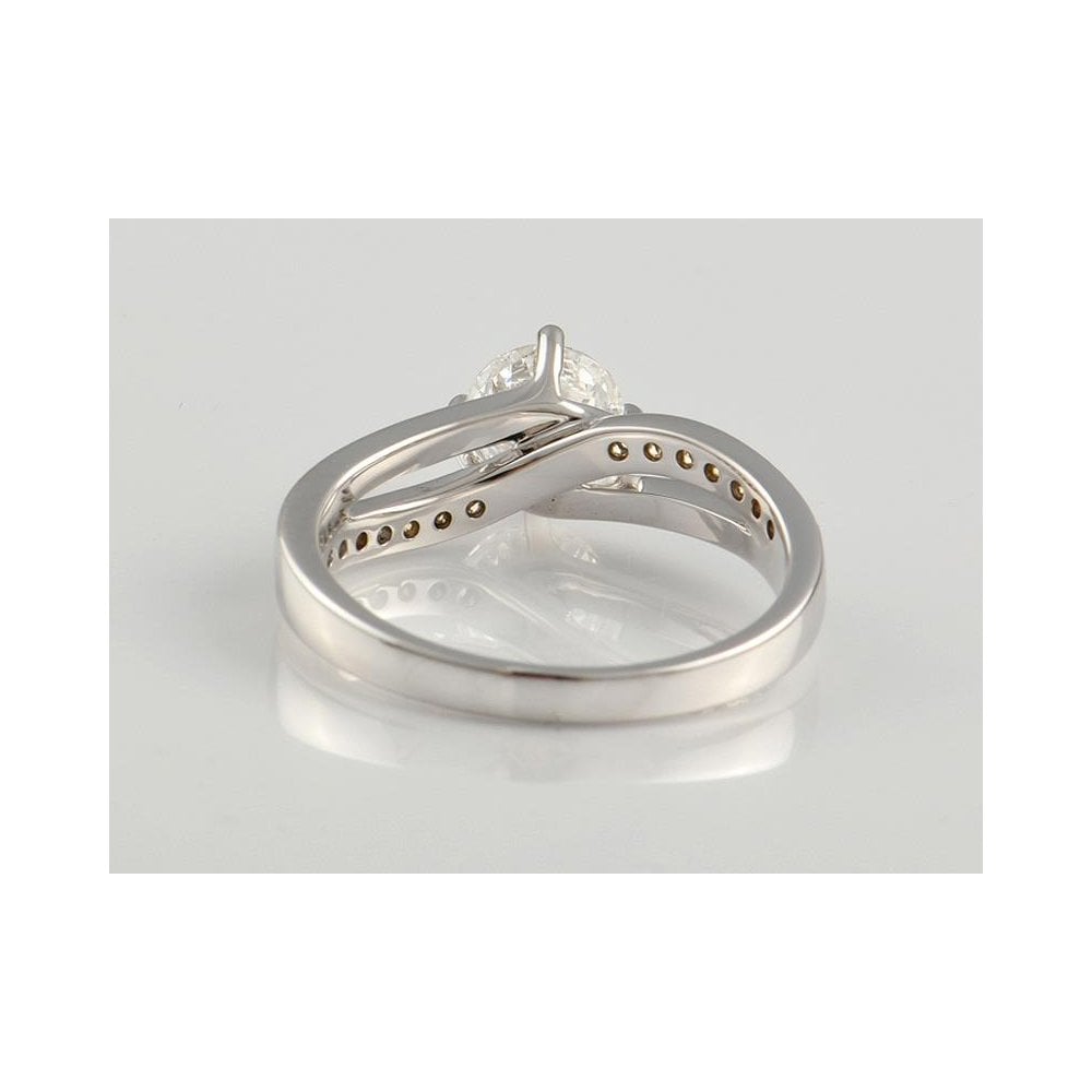 9ct White Gold Artisan Diamond Solitaire Ring With Diamond Set Shoulders 1.19ct