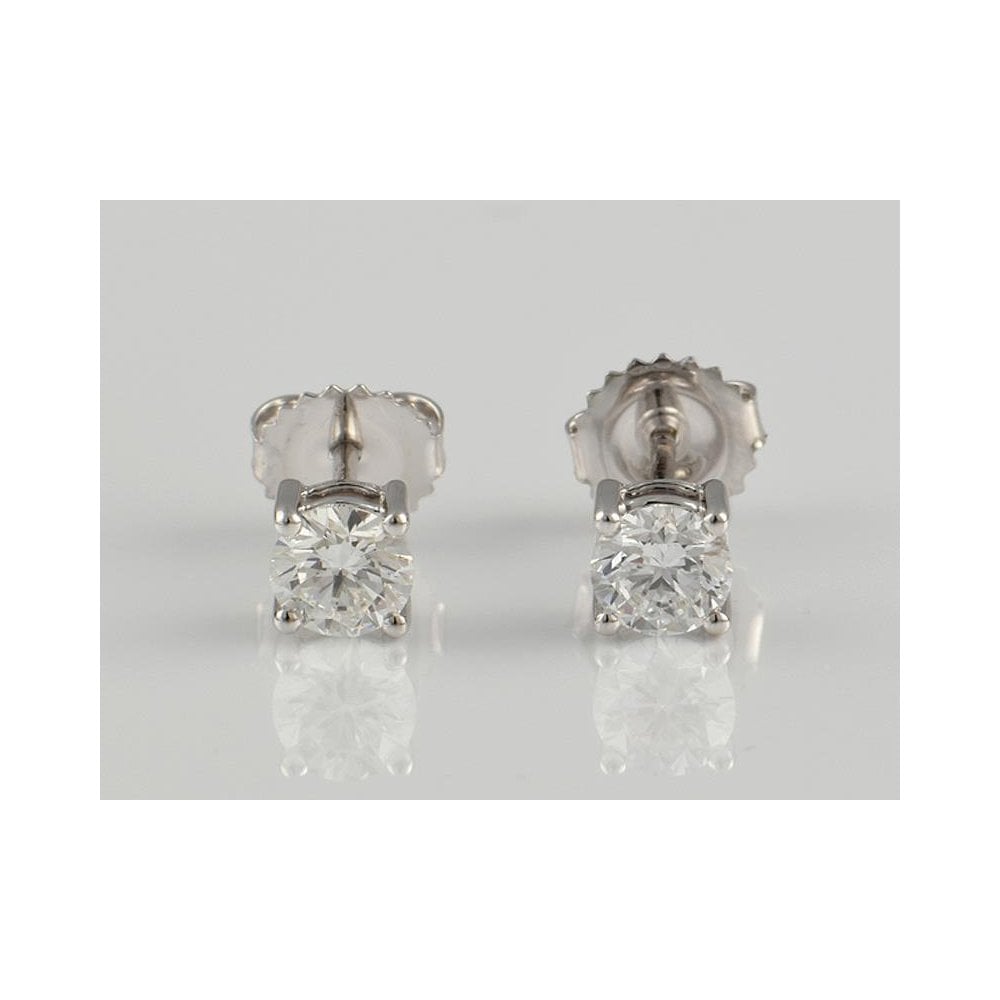 9ct White Gold Artisan Diamond Stud Earrings 1.00ct