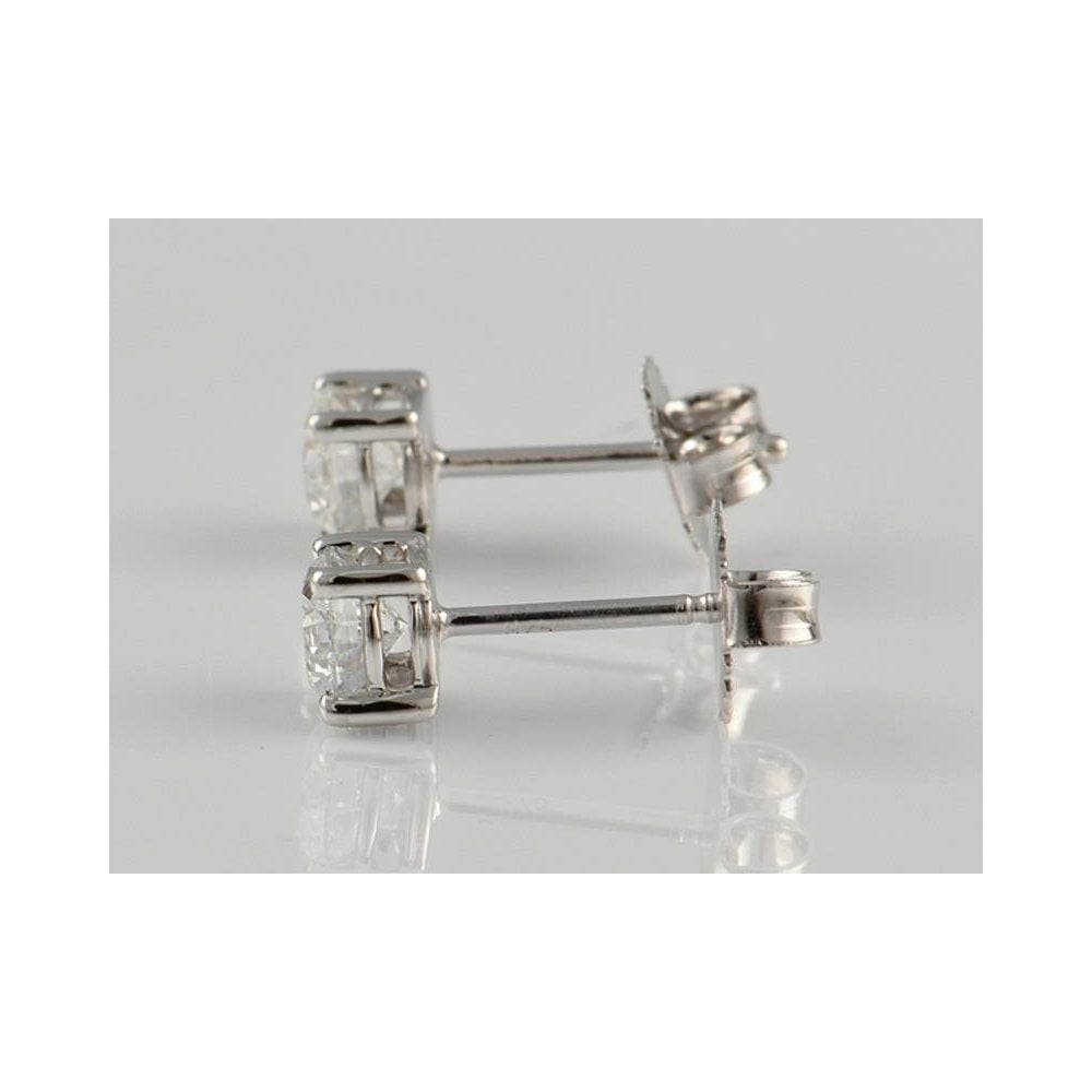9ct White Gold Artisan Diamond Stud Earrings 1.00ct