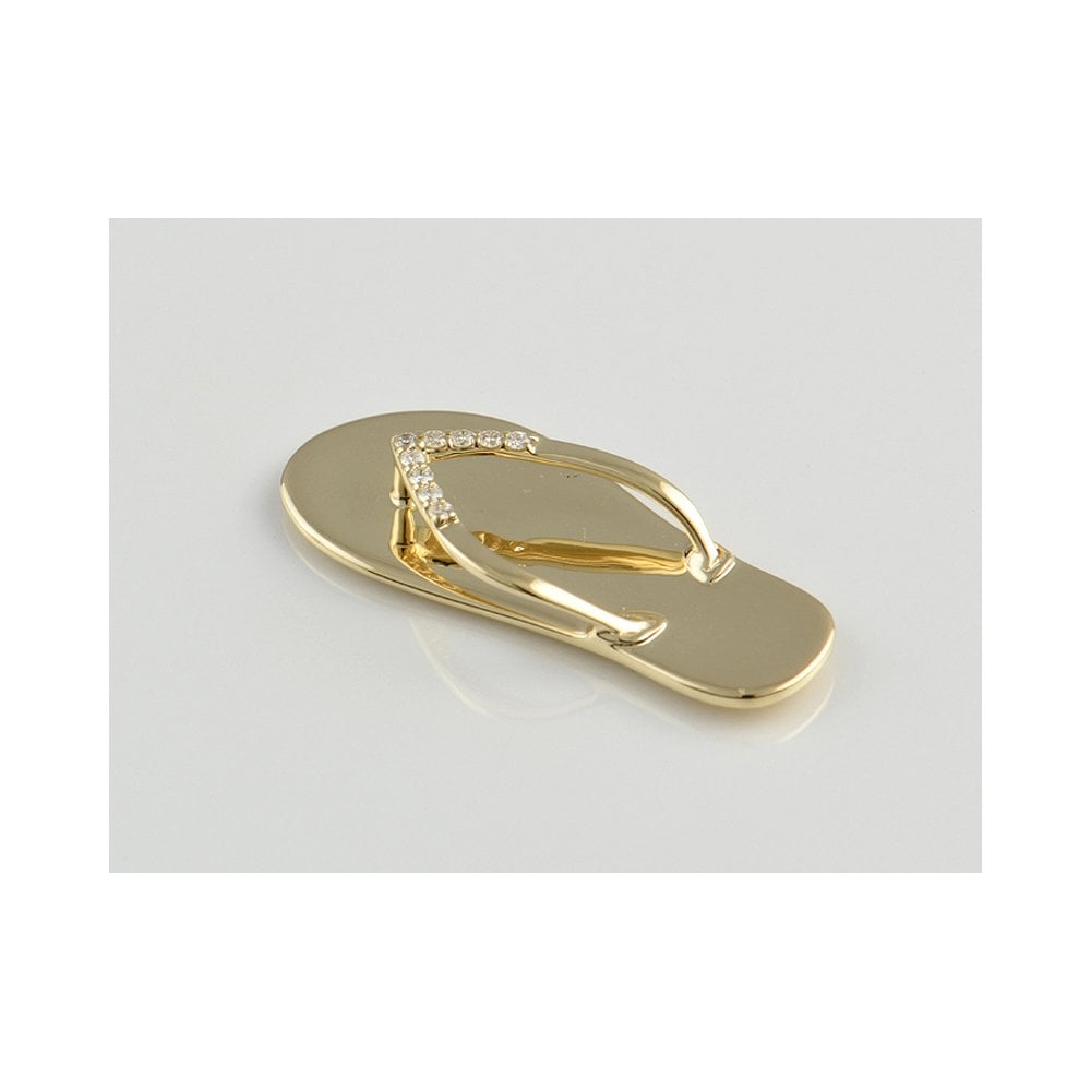 Yellow Gold Flip-Flop Pendant  0.05ct