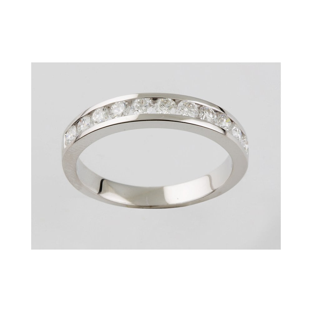Platinum Set Artisan Diamond Set Half Eternity Ring