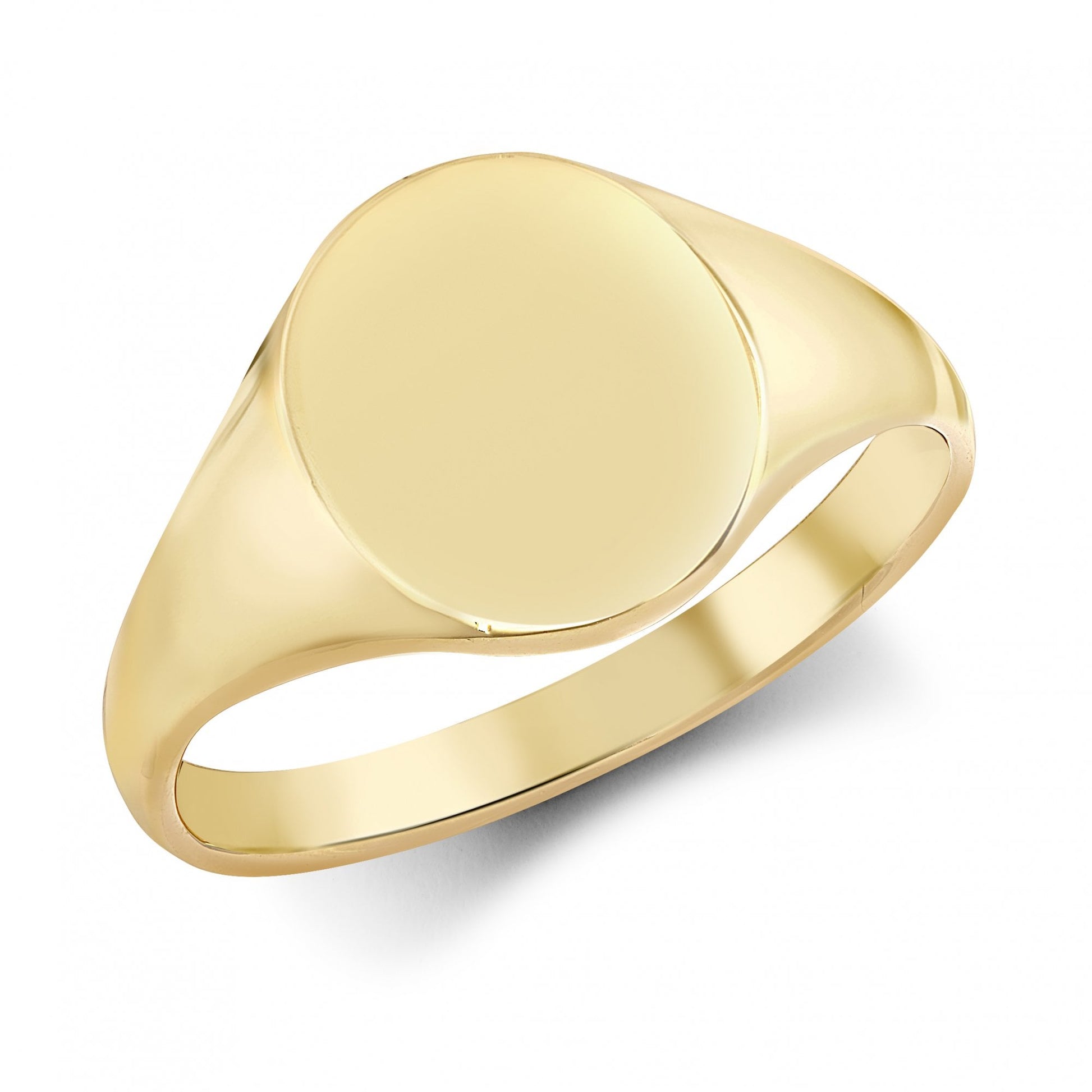Men's Solid 9ct Yellow Gold Oval Signet Ring