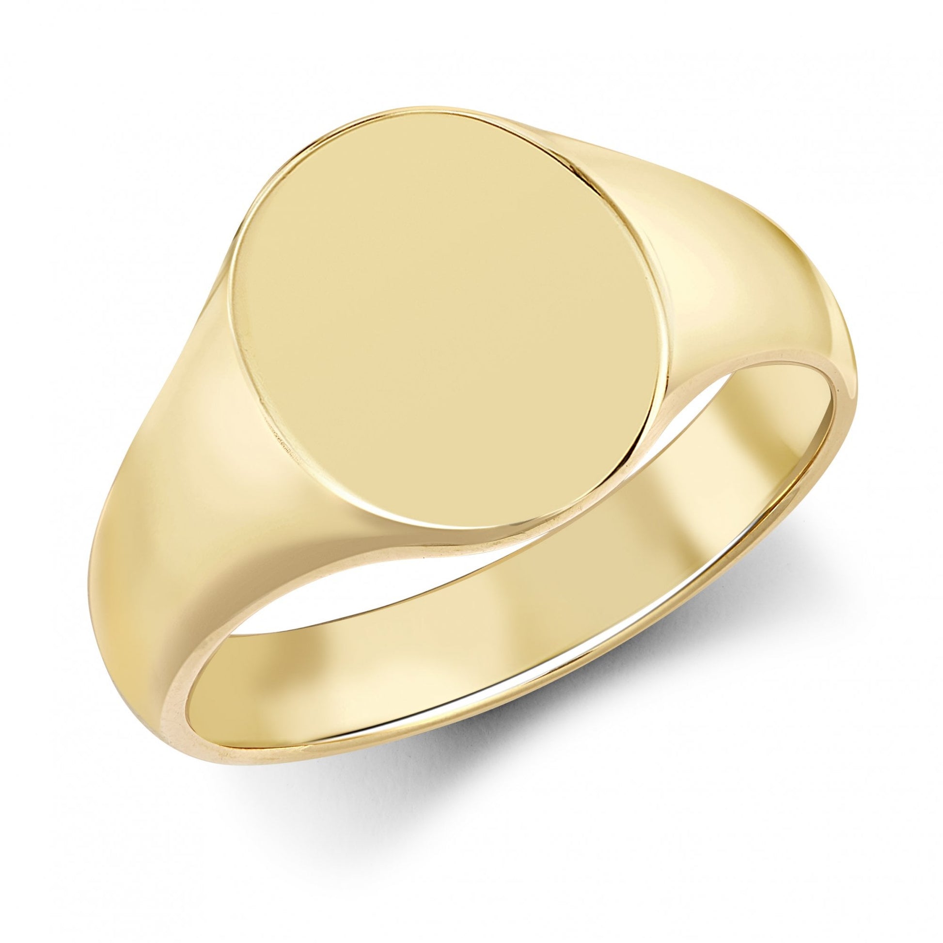 Men's Solid 9ct Yellow Gold Oval Signet Ring