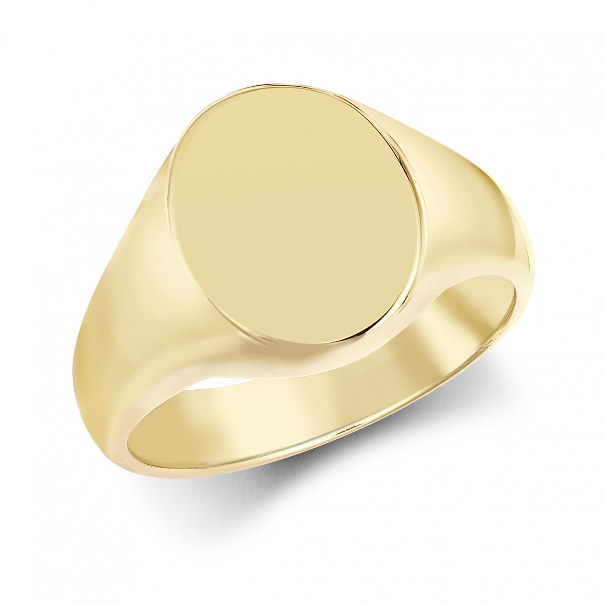 Men's Solid 9ct Yellow Gold Oval Signet Ring